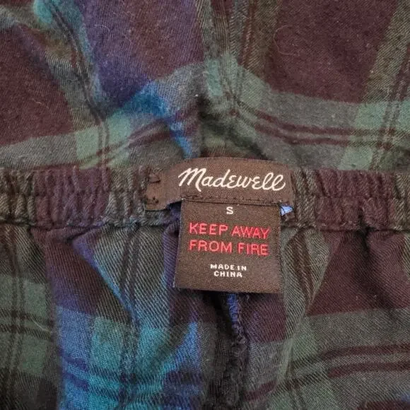 Madewell Women's Green Plaid Flannel Pajamas SZ Small - Picture 6 of 8